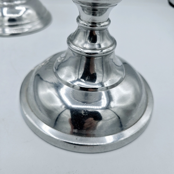 Pottery Barn Gemma Silver Tone Pillar Candle Holders - set of two - Picture 2 of 12